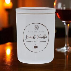 DW Home Cafe Creations French Vanilla Latte Candle Coffee Swirl 3.8 oz NEW